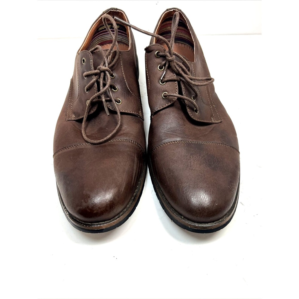 Ferro Aldo Men Dress Shoes Leather Lined Lace Up Brown Size 13